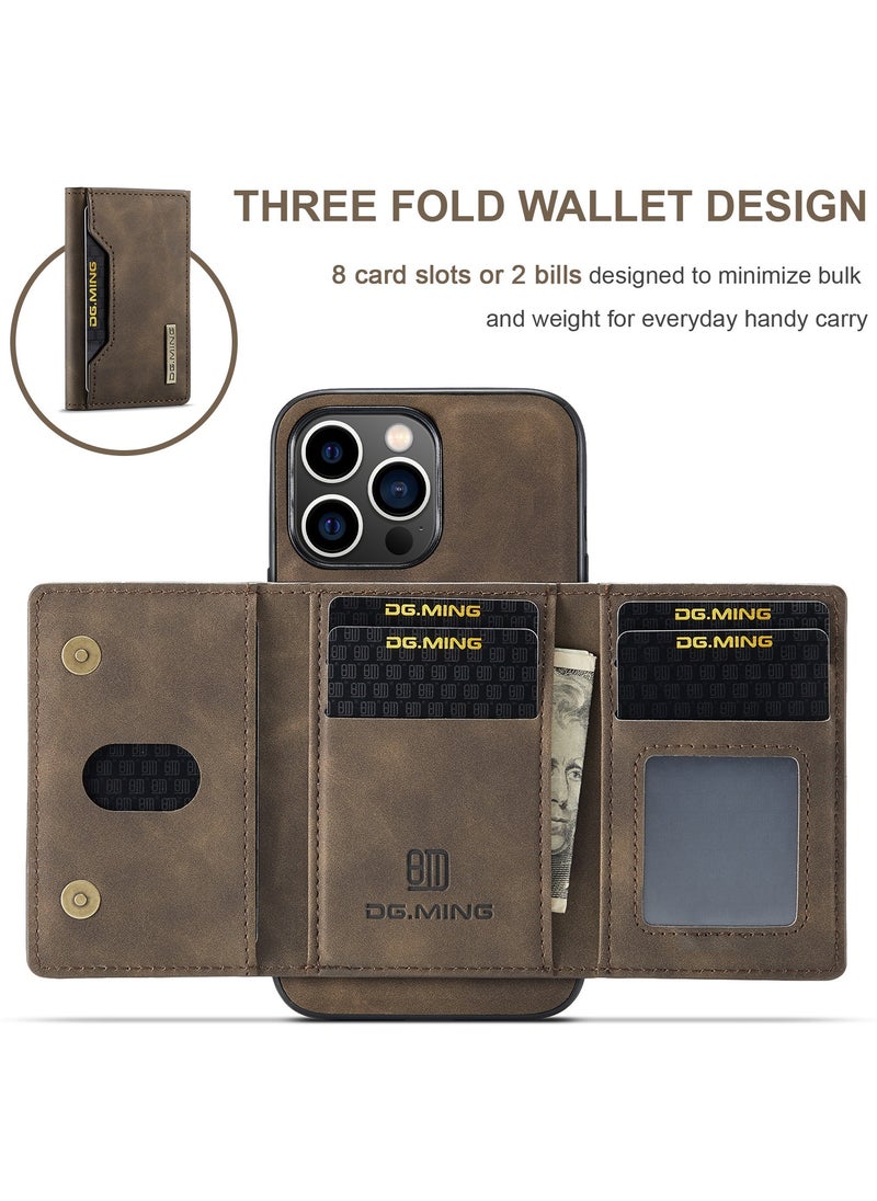 Dg Ming - iPhone 15 Pro Max 2 in 1 Clutch Wallet, Vintage Slim Leather Case Magnetic Detachable Tri-Fold Wallet, iPhone 15 Pro Max 6.7" Leather Case with Card Holder Pocket Slim Case - Image 1