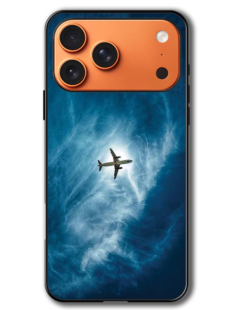 Theodor Case Compatible with Apple iPhone 17 Pro 6.3 Inch Protection Shockproof Bumper Cover Plane In The Sky - Image 1