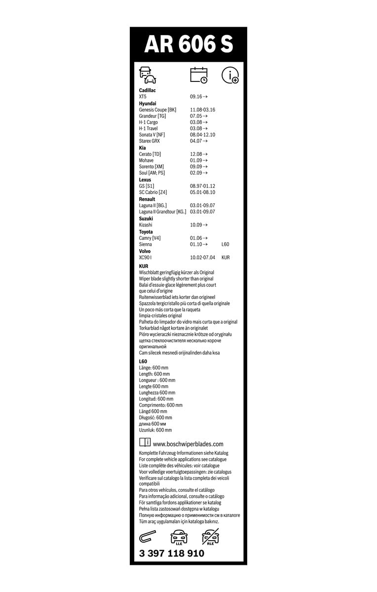 Bosch 3397118910 Wiper Blades Aerotwin Retrofit Couple AR 606 S - Image 3