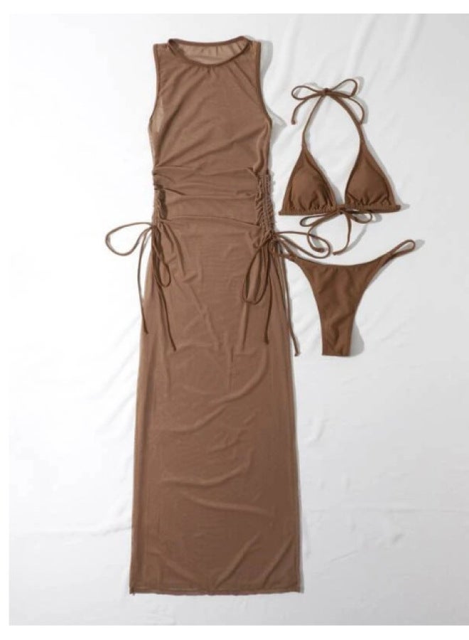 Swimwear Bikini Women Bikini Swimsuit European And American New Solid Color Split Swimsuit