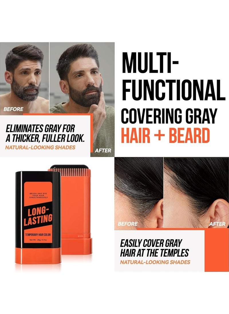 CMGTYYD Temporary Hair Color Stick, Root Touch Up, Instantly Hairline Shadow Gray Touch-up Cover Up, Multi-Functional Quick Covering Gray Hair& Beard,Long-Lasting Waterproof Temporary Touchup Stick,Dark Brown  - Image 5