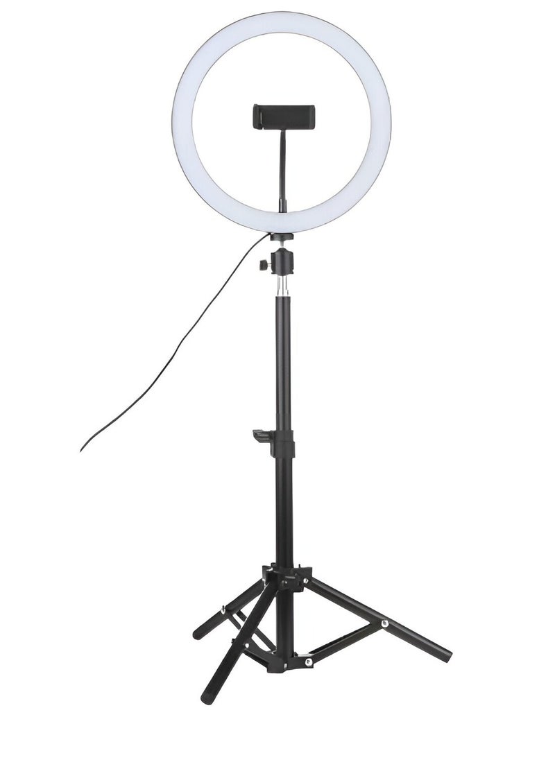 Generic - Ring Light with Stand and Phone Holder with 40 Color Modes, Floor and Desktop Stand with Circle Lights for Makeup Video Meeting Live Stream - Image 1