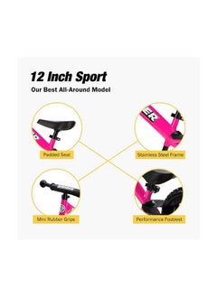 STRIDER Strider 12” Sport Bike - No Pedal Balance Bicycle for Kids 18 Months to 5 Years - Includes Safety Pad, Padded Seat, Mini Grips & Flat-Free Tires - Tool-Free Assembly & Adjustments  - Image 3