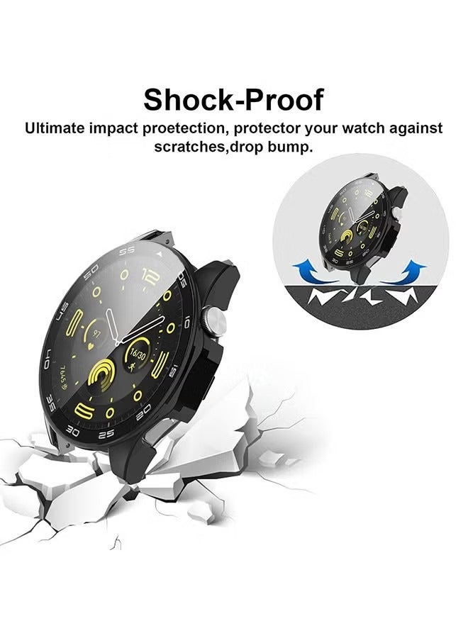 Case Full Coverage Protective Watch Case Cover Tempered Glass Screen Protector Compatible with 46mm Black - Image 4