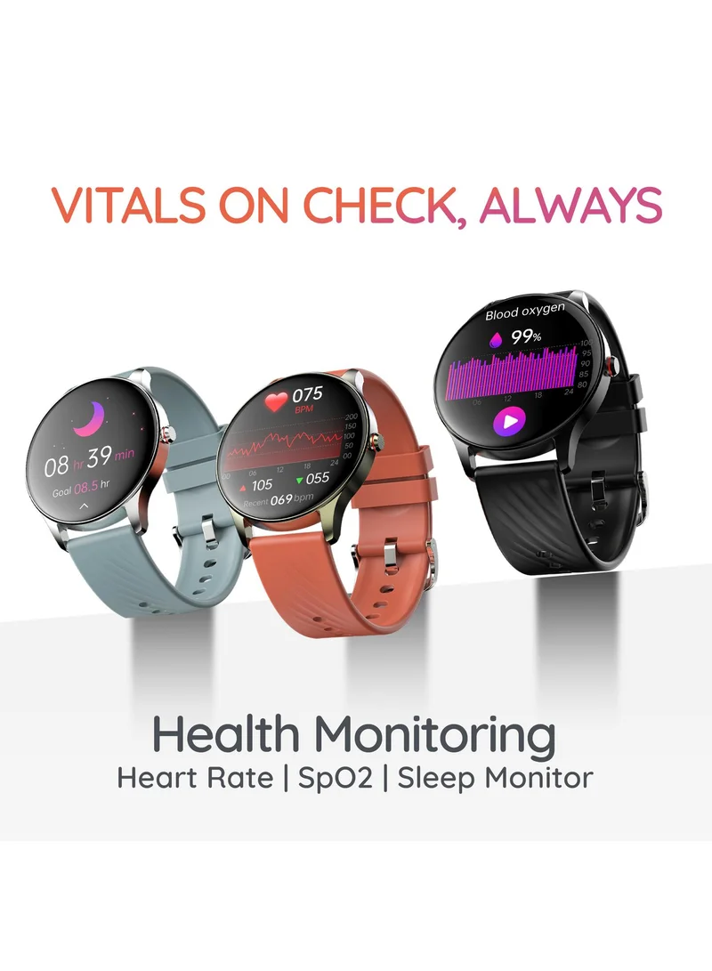 بيبل Ascent 1.43" Smartwatch for Men and Women, AMOLED Bezel-less Display, 700 Nits Brightness, Always On, Bluetooth Calling, Health Monitoring, Multi-Sports Modes, Premium Build