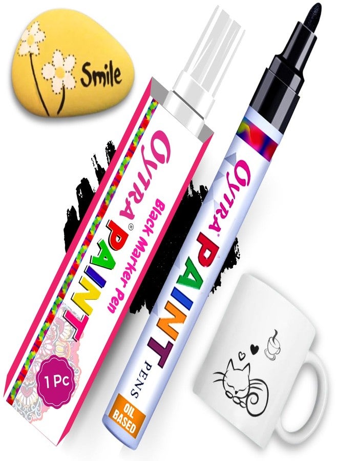 Oytra Paint Marker Pens Permanent Waterproof Oil Based Individual pens Works and All Surfaces, Wood, Fabric, Steel, Glass (Black, White) - Image 1