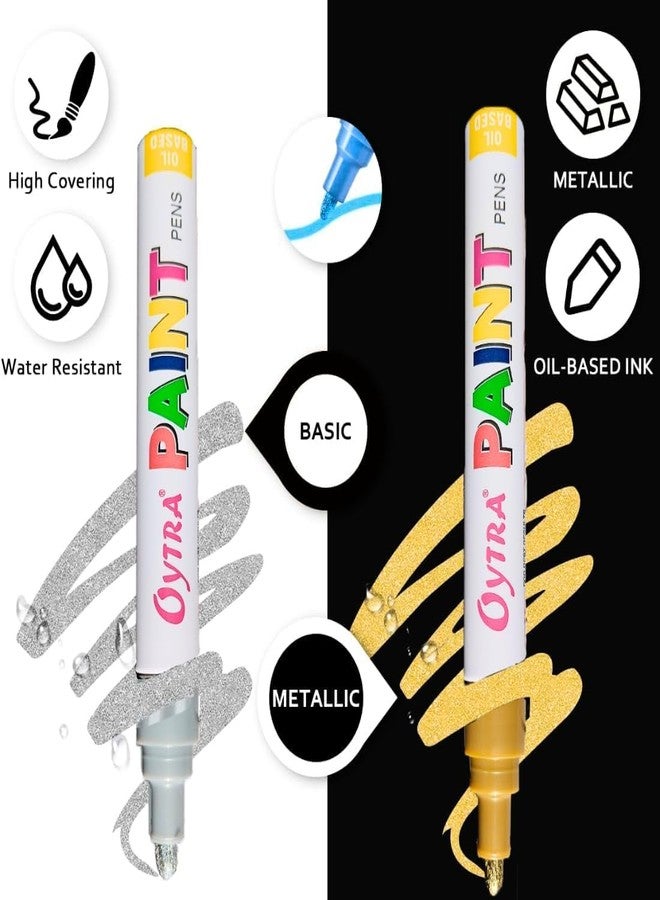 Oytra Paint Marker Pens Permanent Waterproof Oil Based Individual pens Works and All Surfaces, Wood, Fabric, Steel, Glass (Black, White) - Image 2