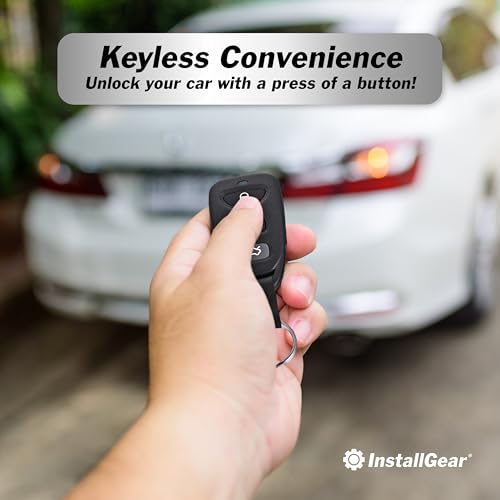 InstallGear نظام دخول بدون مفتاح من إنستال جير مع جهازين تحكم عن بعد 3 أزرار و 4 محركات أبواب - نظام قفل مركزي للسيارة، أوتو، شاحنة - مجموعة قفل كهربائي - Image 2