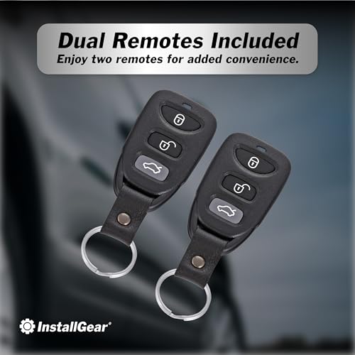 InstallGear نظام دخول بدون مفتاح من إنستال جير مع جهازين تحكم عن بعد 3 أزرار و 4 محركات أبواب - نظام قفل مركزي للسيارة، أوتو، شاحنة - مجموعة قفل كهربائي - Image 4