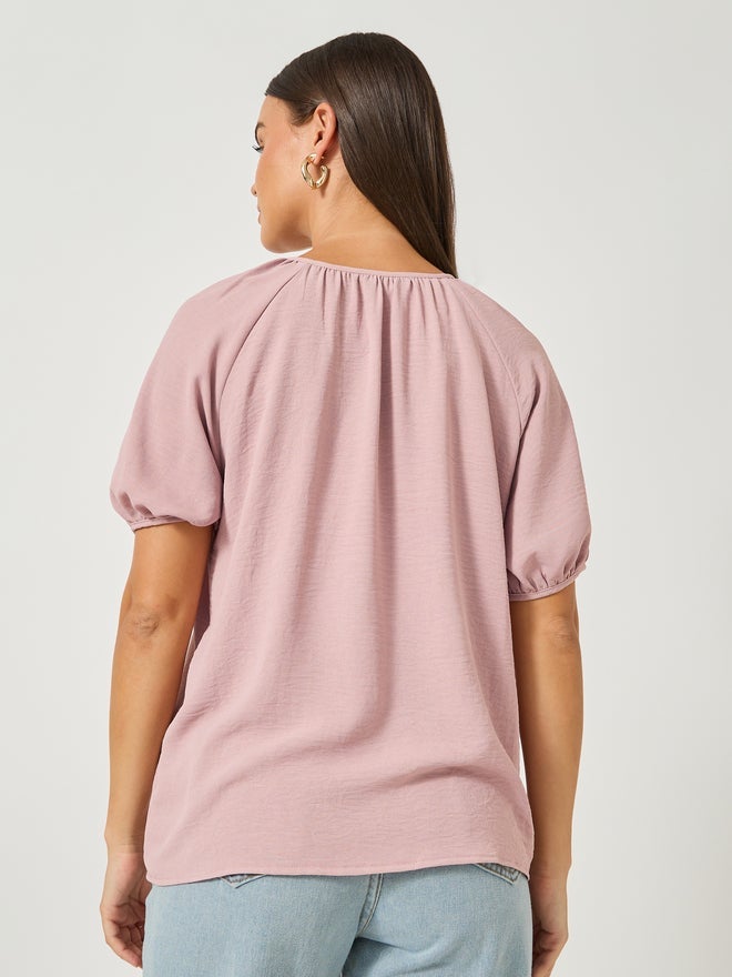 ستايلي بلوزة ستايلي بأكمام منفوشة وربطة عنق - Image 4