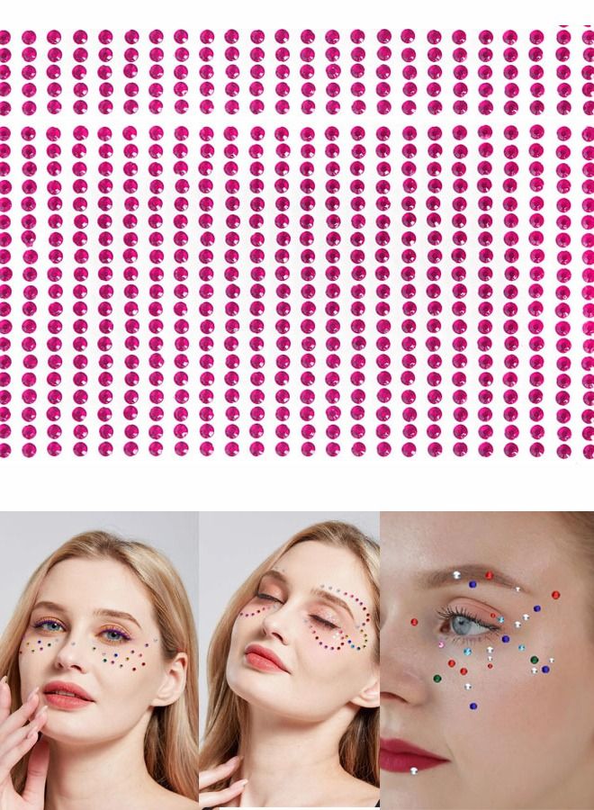 600 قطعة ملصقات تاتو الوجة والجسم من حجر الراين ذاتية اللصق احجار كريستالية لامعة مناسبة لتزيين الوجه والجسم والأظافر