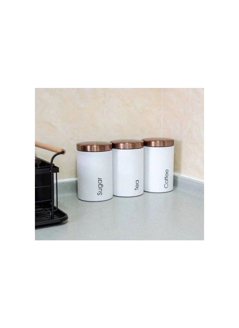 Generic A very nice tin coffee set, a set of 3 boxes of the same size, available in white, large size D  - Image 2