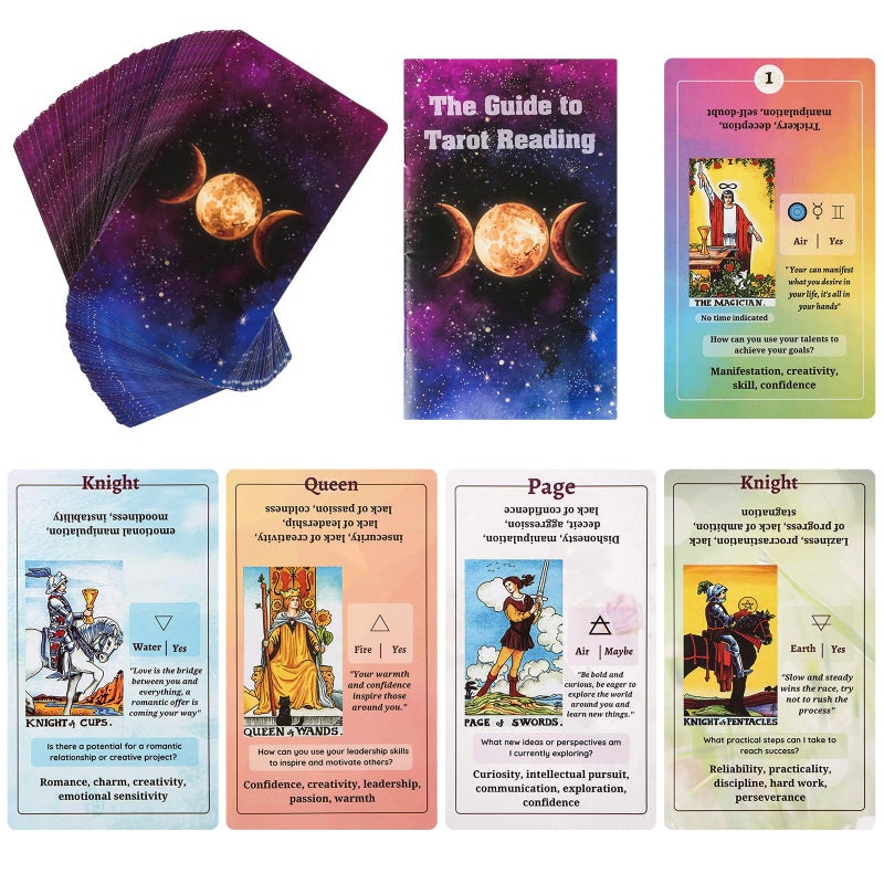 Fofeadm Tarot Cards for Beginners with Guide Book Classic Tarot Cards with Meanings on Them Tarot Decks for Tarot Learners - Image 3