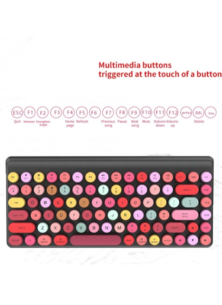 Forev - FV-W10 Fashion Colorful Wireless Combo Keyboard And Mouse – ( AR / EN ) Retro Typewriter Keycap – For PC and Mac - Image 1