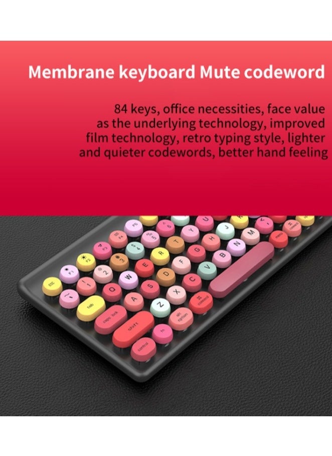 Forev - FV-W10 Fashion Colorful Wireless Combo Keyboard And Mouse – ( AR / EN ) Retro Typewriter Keycap – For PC and Mac - Image 1