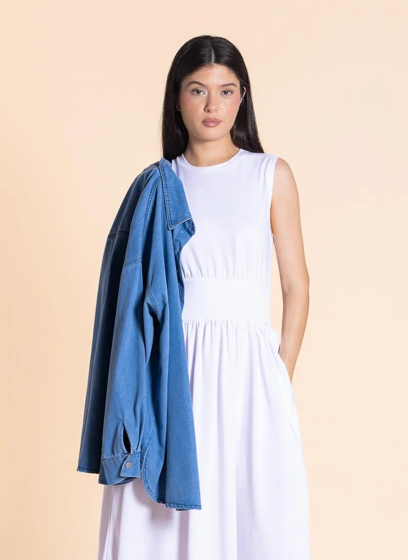 شايبس White Cotton Maxi Dress