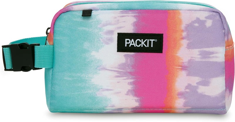 Pac-Kit Freezable Snack Box, Tie Dye Sorbet, Built with ECOFREEZE Technology, Collapsible, Reusable, Zip Closure with Buckle Handle, Great for All Ages and Fresh Snacks on the go - Image 1