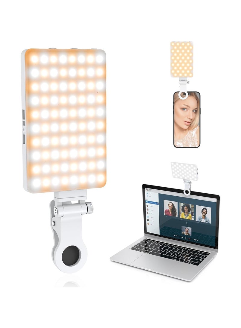 General LED portable selfie light with 3 lighting modes, 2000mAh video fill light, with front and rear clips, suitable for mobile phones, iPhone，Android，iPad  - Image 1