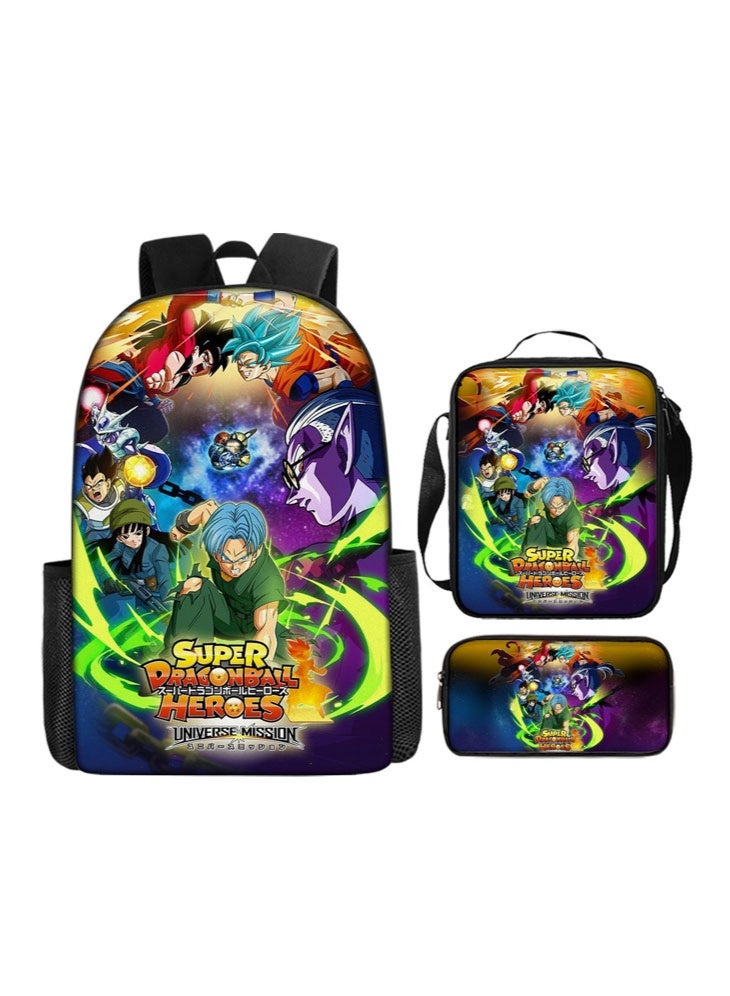 Dragon Ball Super backpack Pencil Case Satchel three-piece suit men and women leisure sports travel backpack student school backpack - Image 1