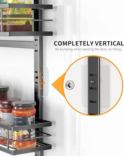 Moforoco Sage Green 9-Tier Over The Door Pantry Organizer, Pantry Organization and Storage, Black Hanging Basket Wall Spice Rack Seasoning Shelves - Image 4