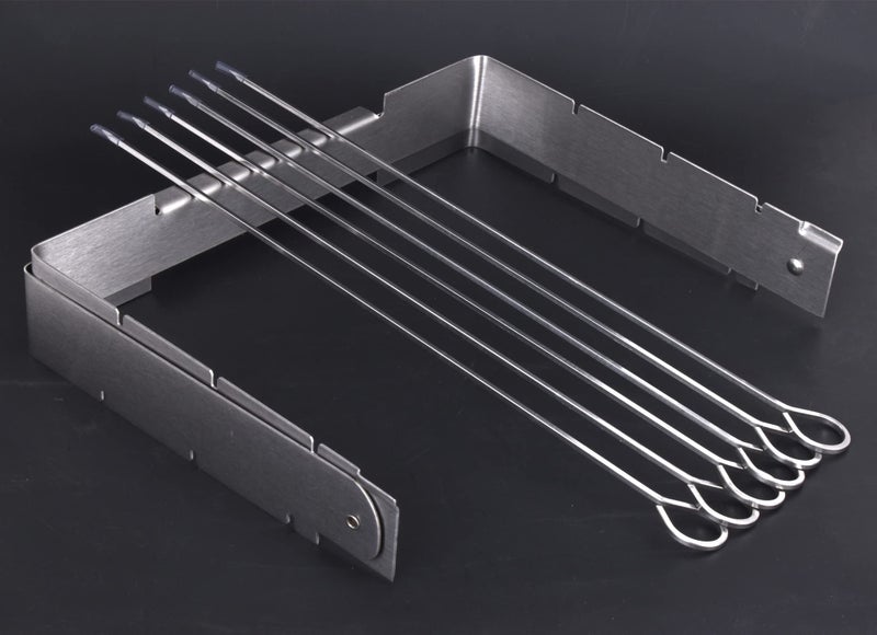 HONSHEN Skewer Rack Set for Grill,12pcs 12inch Stainless Steel Square Barbecue Skewers Shish Kabob and Foldable Grill BBQ Racks Set for Party and Cookout (Barbecue Skewers Rack Set 12p+1) - Image 3