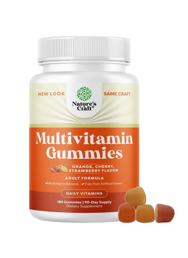 Natures Craft - Potent Daily Multivitamin Gummies For Adults Wellness Blend Of Vitamin D A C E B12 Zinc And Biotin Adult Vitamin Gummy For Energy And Immunity Nongmo Gluten Free And Halal 180 Gummies - Image 1