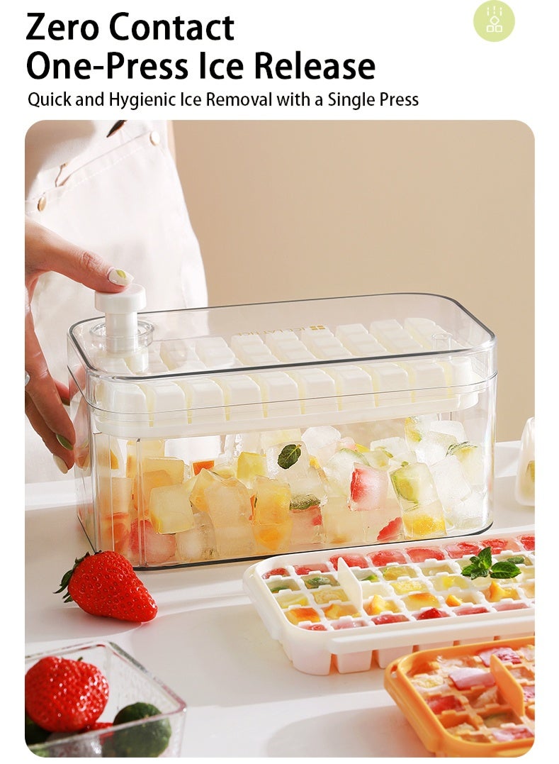 Zcheer Ice Cube Tray, Ice Mold With Lid & Storage Box, Ice Cube Maker, Large Capacity 4 Layers 200 Cubes, One Button Press to Remove Ice easily, Food Grade Safe Material, Ice Scoop Included, For Family and Party use（Green） - Image 4