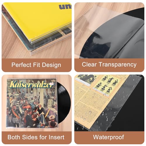 Coolbyl 25ct Gatefold Vinyl Outer Sleeves - 12 Inch Record Protective Sleeves, Premium Gatefold Sleeves for Album Cover, Vinyl Sleeves for LP Record Storage, Instantly View Artwork, Crystal Clear 4 Mil Thick - Image 4