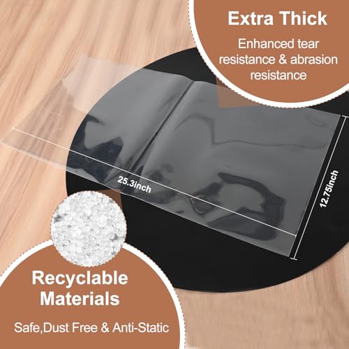 Coolbyl 25ct Gatefold Vinyl Outer Sleeves - 12 Inch Record Protective Sleeves, Premium Gatefold Sleeves for Album Cover, Vinyl Sleeves for LP Record Storage, Instantly View Artwork, Crystal Clear 4 Mil Thick - Image 3