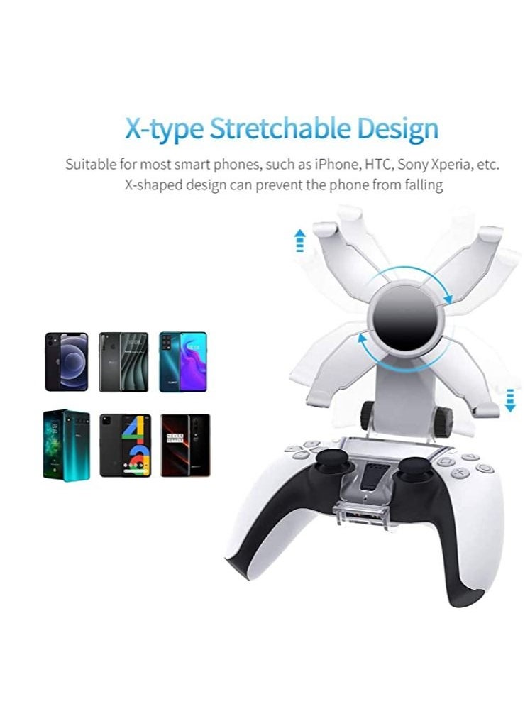Generic - Phone Mount Clip for PS5 Controller Foldable Mobile Phone Holder Cellphone Clamp Gaming Holder Mount Stand Bracket for Playstation 5 Game Controller/PS5 - Image 1