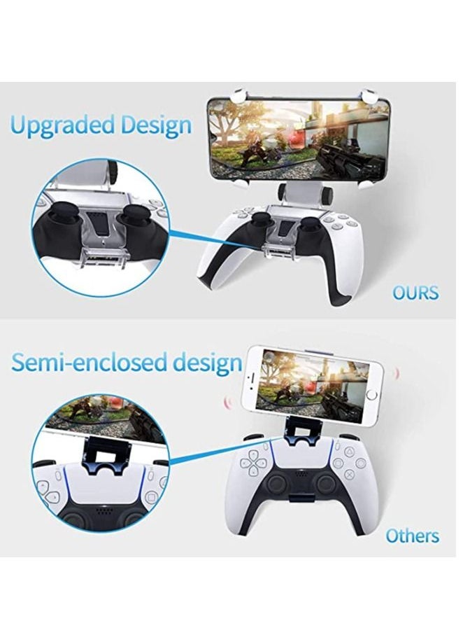 Generic - Phone Mount Clip for PS5 Controller Foldable Mobile Phone Holder Cellphone Clamp Gaming Holder Mount Stand Bracket for Playstation 5 Game Controller/PS5 - Image 1