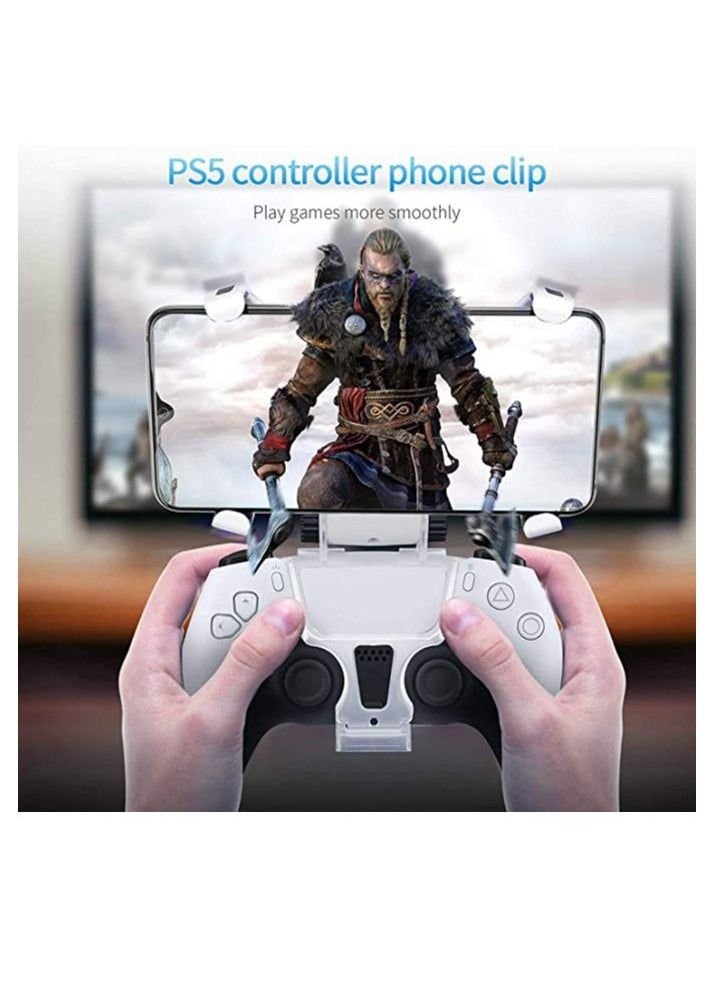 Generic - Phone Mount Clip for PS5 Controller Foldable Mobile Phone Holder Cellphone Clamp Gaming Holder Mount Stand Bracket for Playstation 5 Game Controller/PS5 - Image 1