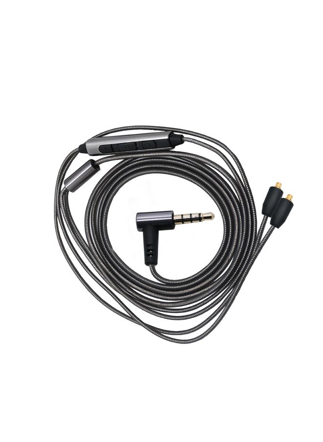 Generic With Three Buttons Adjustable Sound Microphone MMCX Pin Aluminum Foil Earphone Cable 3.5 Curved Plug/TYPE-C Interface Optional-Color:TYPE-C Curved Plug Titanium Gray Earphone Cable-Length:120cm  - Image 5
