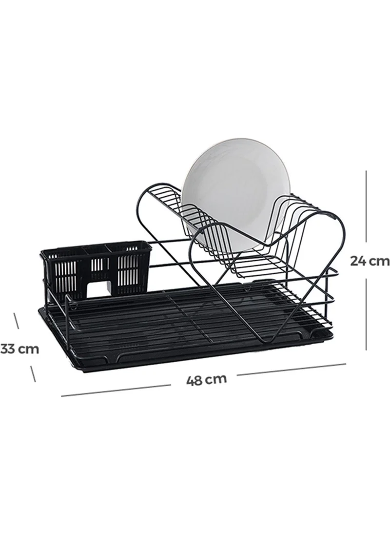 أكار Talon Two-Tier Plate Dish Rack - Black