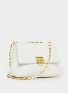 Styli Quilted Crossbody Bag with Chain Strap  - Image 1
