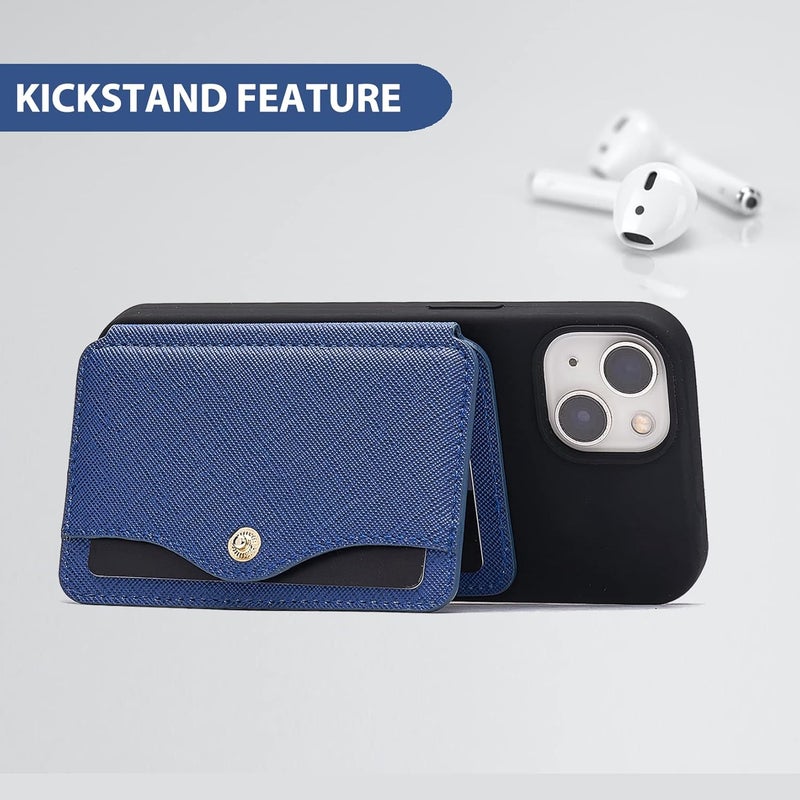 M-Plateau Card Holder, Wallet for Men Phone Wallet Stick on with Slim 3M Sticker Match iPhone 14 Pro Case and Most Smartphones (Navy Blue) - Image 4