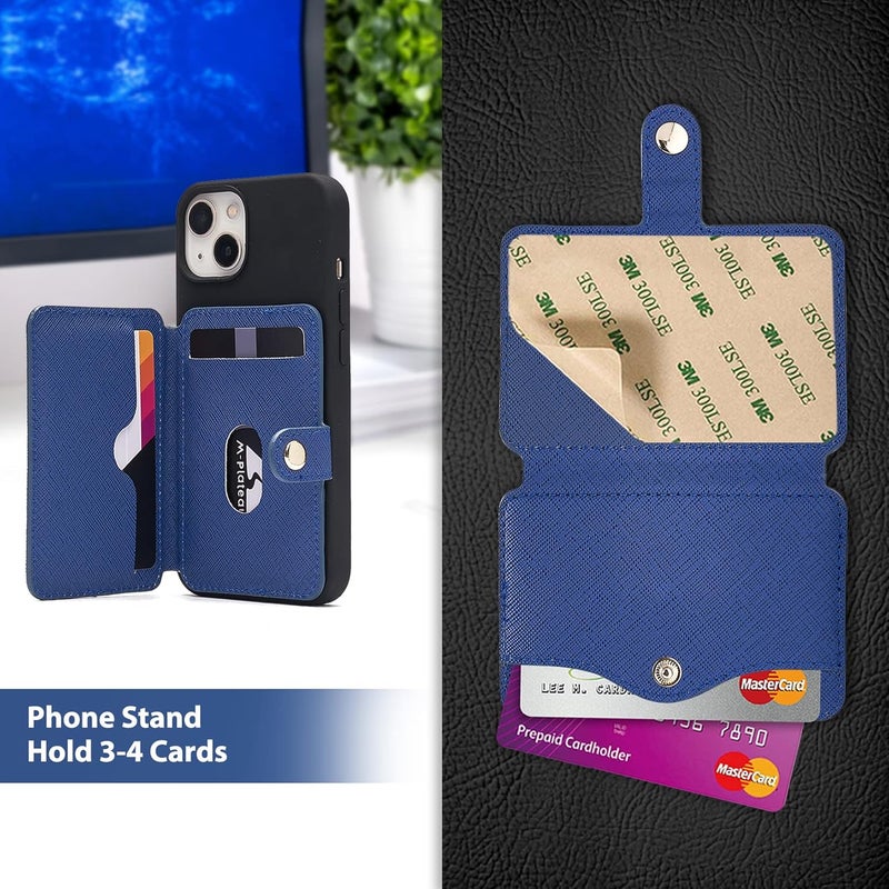 M-Plateau Card Holder, Wallet for Men Phone Wallet Stick on with Slim 3M Sticker Match iPhone 14 Pro Case and Most Smartphones (Navy Blue) - Image 3