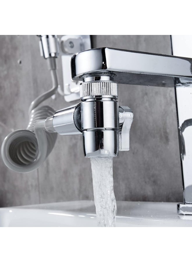 Shower Diverter Tap SUS304, 3 Way Stainless Steel Tap Adapter Separator Valve for Bathtub and Shower for Sink, with Diverter M22-M24, M22-G1/2 - Image 3