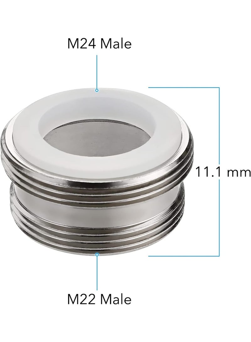 Shower Diverter Tap SUS304, 3 Way Stainless Steel Tap Adapter Separator Valve for Bathtub and Shower for Sink, with Diverter M22-M24, M22-G1/2 - Image 2