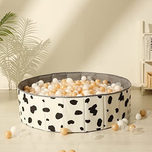 TRENDPLAY Baby Ball Pit for Toddlers13 Foldable Kids Ball Pits Play Tent Crawl Playpen Ball Pool Playhouse with Storage Bag for Boys Girls Dogs Cats Festival Play Balls Not Included Cow - Image 5