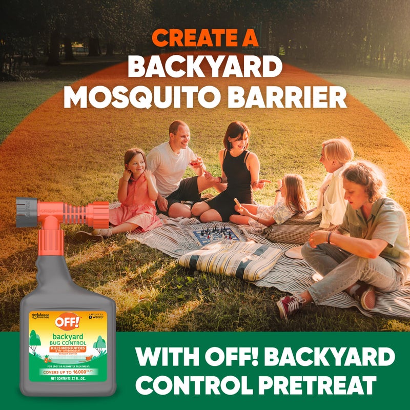 OFF! Backyard Bug Control Pretreat, 32 oz, 1 CT, Outdoor Bug Treatment, Covers up to 16,000 sq. ft., Kills for up to 8 Weeks, with a Convenient Hose Connection - Image 3