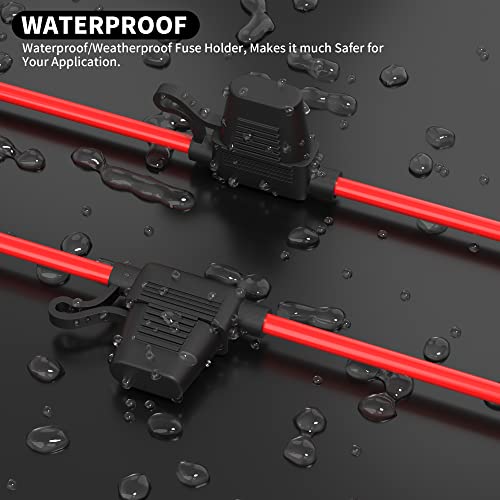 DaierTek 6 Pack 10 AWG Fuse Holder 12V for ATC/ATO Blade Fuse, Inline Fuse Holder 12V with 10 Gauge Wires with 30A 40A Fuse Waterproof Fuse Holder for Automotive Car Marine -6pcs - Image 5