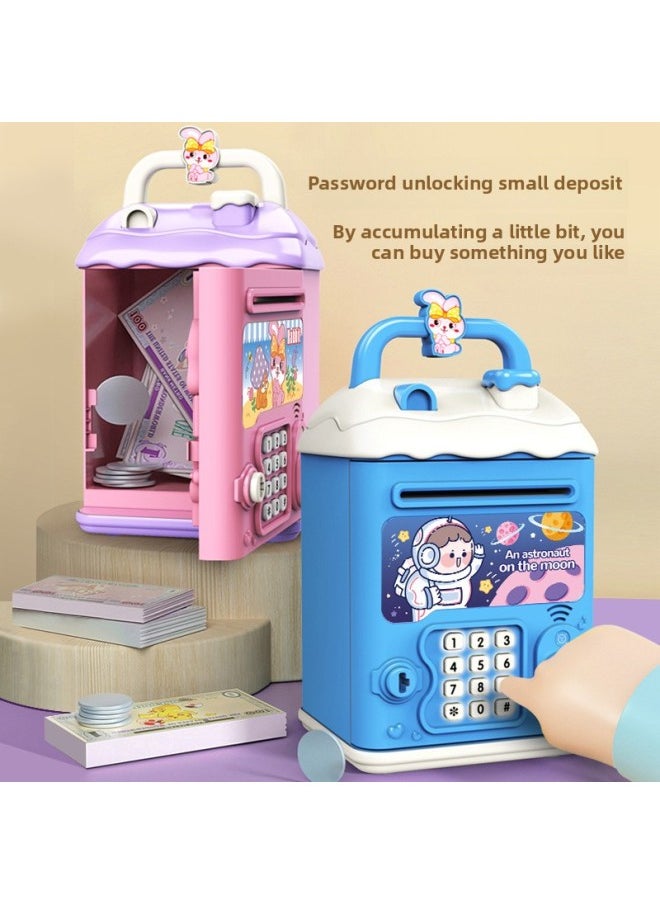 Generic Girls Piggy Bank Children's Password Box Ott Can Only Enter Man Piggy Bank Piggy Bank Birthday Gift Gift-Color:Pink Rabbit [automatic Money Rolling] Gift Box-Size:Standard Configuration  - Image 2