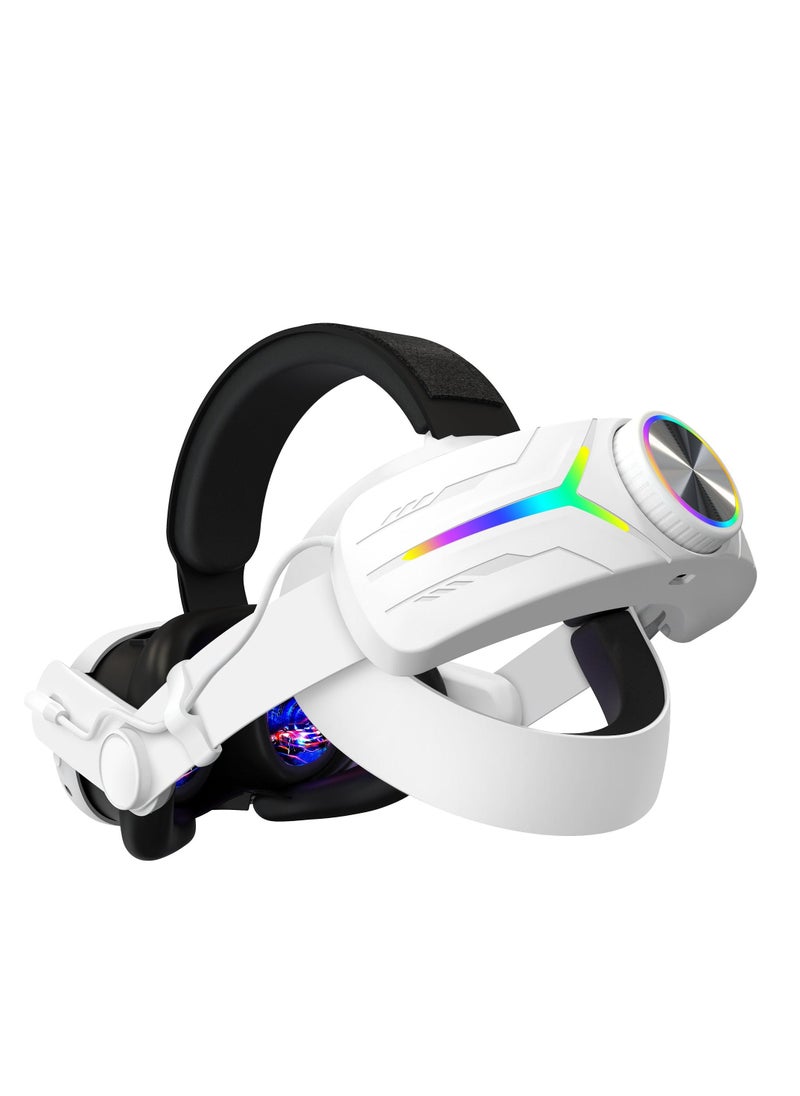 RGB Head Strap, Comfort Head Strap 8000mAh Compatible with Meta Quest 3 Accessories, Battery Pack Elite Strap Replacement for Enhanced Support and Extend Playtime in VR - Image 1