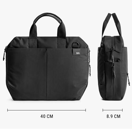DailyObjects Pivot Ambit Messenger Bag (13L) for Men and Women|Fits 13/14" Laptop/Macbook Pro/Air|Lightweight|Water Resistant|Stylish Crossbody|Office/Daily Use|Multi Pocket|Adjustable Strap (Black) - Image 2