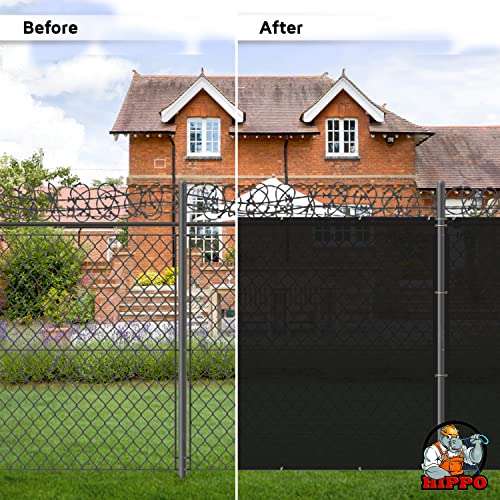 HIPPO - Privacy Screen Fence Heavy Duty Shade Net with Polyester Band, Brass Eyelets & Tie Cords (Black, 1.5 mt X 5 mt) - Image 4