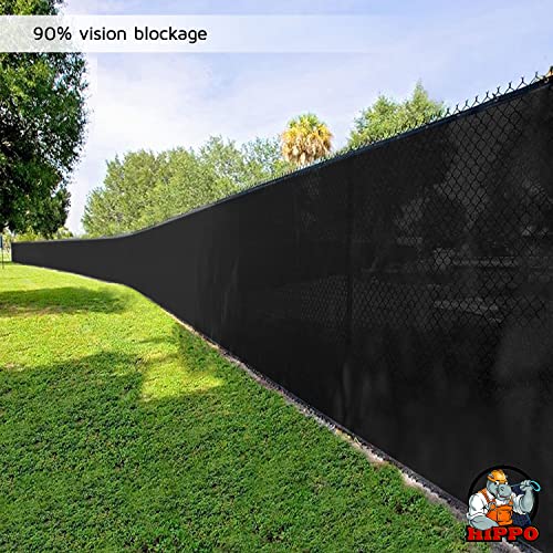 HIPPO - Privacy Screen Fence Heavy Duty Shade Net with Polyester Band, Brass Eyelets & Tie Cords (Black, 1.5 mt X 5 mt) - Image 2