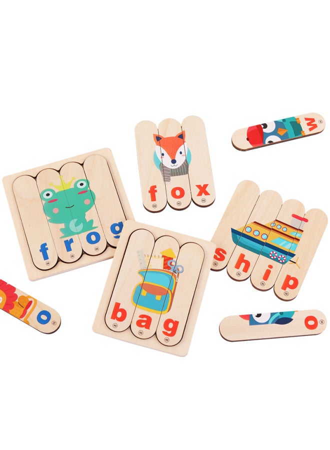 لعبة الكلمات المطابقة للحروف الإنجليزية الإبداعية 0.45 بار ألغاز ألعاب تعليمية للأطفال - اللون: YF-bar تهجئة الكلمات 0.58 كجم - Image 1