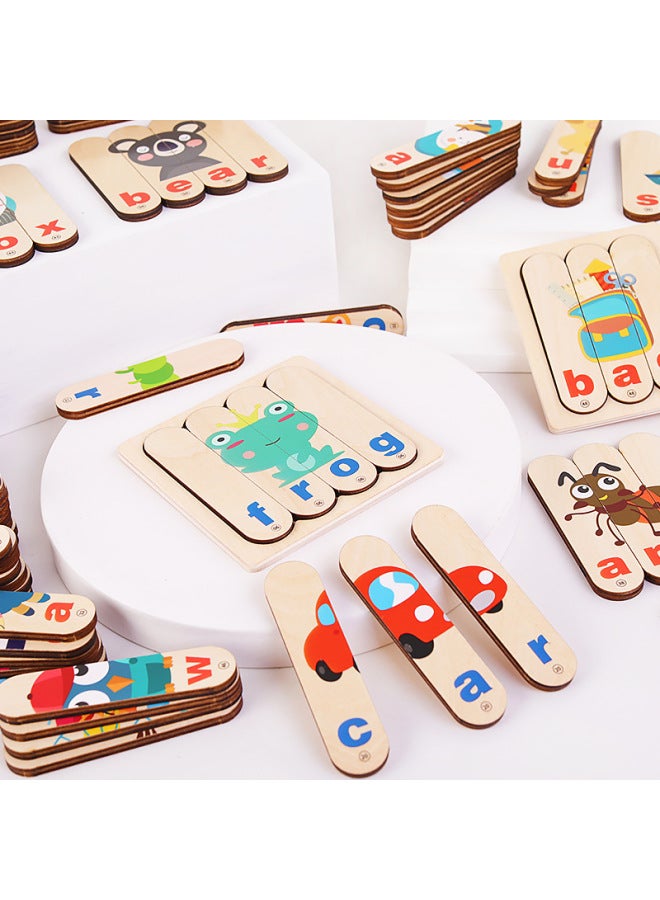 لعبة الكلمات المطابقة للحروف الإنجليزية الإبداعية 0.45 بار ألغاز ألعاب تعليمية للأطفال - اللون: YF-bar تهجئة الكلمات 0.58 كجم - Image 5