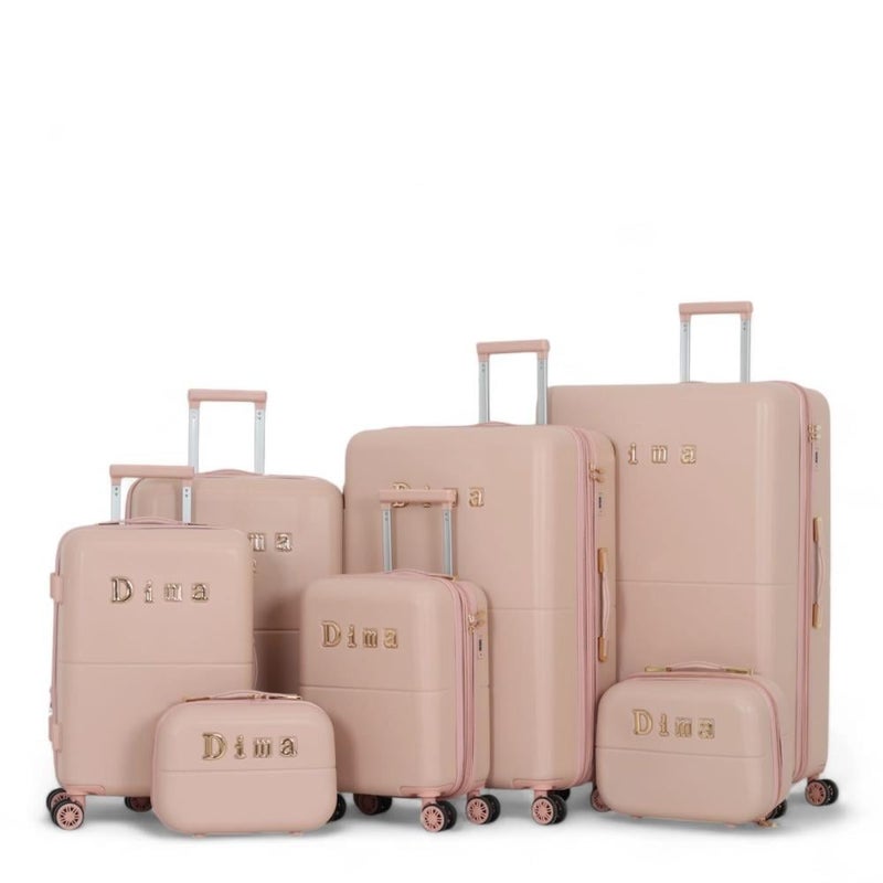 DIMA Bridal Dabash Bag Set - 7 pieces, including 5 trolley bags and 2 makeup bags - with double covers - and an expansion zipper - Dima brand - Image 1
